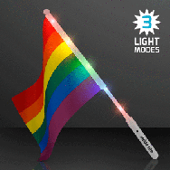 Light Up Flashing LED Rainbow Flag Wand (Gay Pride)