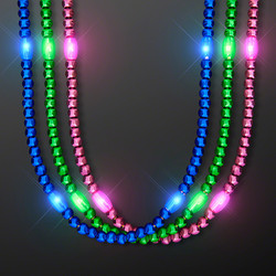 Assorted Multicolor LED Flashy Light Up  Beaded Necklace