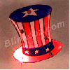 American Top Hat  Flashing LED Blinky Pin