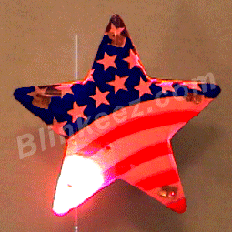 USA Flag Star Flashing LED Blinky Pin