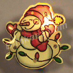 Snowman With Light Strand Flashing LED Christmas Blinky Pin