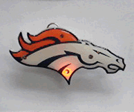 Denver Broncos NFL Flashing Pin/Pendant Necklace