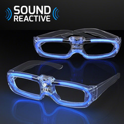 BLUE RAVE Sound Reactive Party Shades, 80s Style