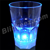 Blue  LED Flashing Light-Up Ice Water Glass