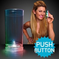 Tall & Slender Flashing Blinking LightUp Shot Glasses (Push Button)