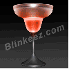 NEW! Frosted LED Light Up Flashing Margarita Glass with Classy Black Base