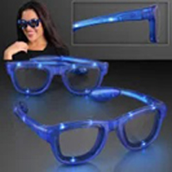 Blue LightUp Flashing LED Sunglasses