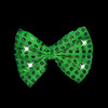 Green Sequin Flashing BowTie w/Green LEDs