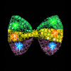 Mardi Gras Flashing Sequin Bow Tie with MultiColor LED Lights