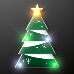 Christmas Tree LED Light Up Blinky Pins