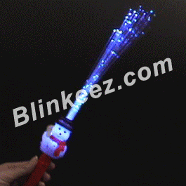Flashing LED Fiber Optic Snowman Wand