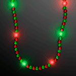 Green & Red - Light Up Beaded Flashing Holiday Necklaces