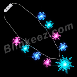 FUN LED JUMBO FLASHING CHRISTMAS SNOWFLAKE String Lights Necklace PARTY FUN - eBay