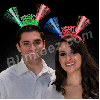 Merry Christmas Happy New Years Sparkly Headbands with Fiber Optics