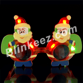 Light Up Flashing LED Santa Sunglasses