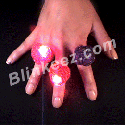 Soft Flashing LED Heart Rings