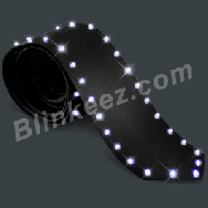 Long Black Light Up Fat Necktie with 20 Bright White LEDs - HOT!