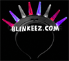 Flashing LED MultiColor Spike Mohawk Headband