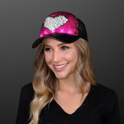 Pink LED Sequin Hat (Reversible)