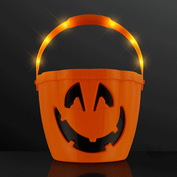 HALLOWEEN Pumpkin Light Up LED Trick-Or-Treat Candy Bucket