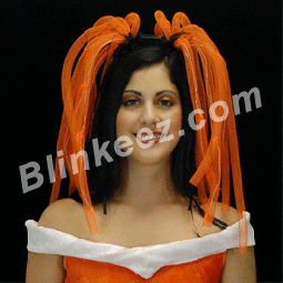 NEW! Orange Noodle Light Up Headband with Black Ribbons
