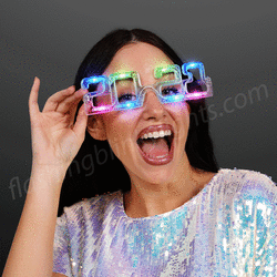 2021 New Years Flashing LED Light Up Sunglasses Party Shades (CLOSEOUT)