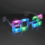 2022 New Years Flashing LED Light Up Sunglasses Party Shades (MultiColor LEDs)