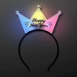 Happy New Year LED Light Up Headband Crown