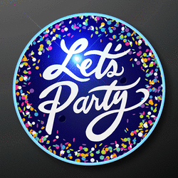 "Let's Party" Blinky Light Up Pins