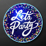 "Let's Party" Blinky Light Up Pins