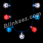 4TH OF JULY Red-White-Blue Disco Lights Party Necklace