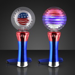 American Flag Light Up LED Magic Spinning Wands