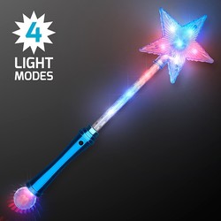 Light Up Flashing LED BLUE Super Star Wands