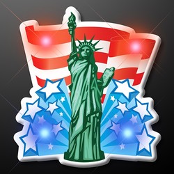 Patriotic Statue of Liberty LED Light Up Blinky Pins