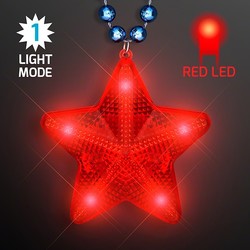 Red LED Twinkle Star on Blue Party Beads