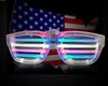 Red-White-Blue 4th Of July RockStar Flashing LightUp Sunglasses