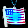 Light Up America Flag on Red White & Blue Bead Necklaces