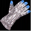 Red White & Blue Flashing Silver Sequin LED Gloves <font color="#FFFFFF">SALE!</font>