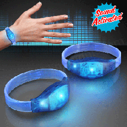BLUE Sound Activated LED Flashing Bracelets