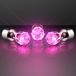 PINK Faux Diamond Pierced LED Earrings