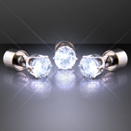 WHITE Faux Diamond Pierced LED Earrings