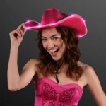 MAGENTA PINK Light Up Cowboy Hat with LED Brim