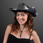 DARK SILVER Light Up Cowboy Hat with LED Brim