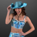 TURQUOISE Light Up Cowboy Hat