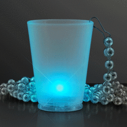Light Up Multicolor Flashing LED Shot Glass on Party Bead Necklace
