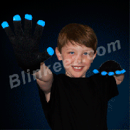 Flashing LED Gloves (aka Midnight Mitts) -Multicolor Black Glove (One Pair)
