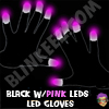 <font color="#00FF00">NEW!</font> Black Flashing LED Gloves - PINK LEDS (One Pair)