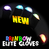 <font color="#00FF00">NEW!</font> Flashing LED RAINBOW Mitts - ELITE STYLE (One Pair)