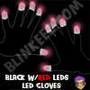 <font color="#00FF00">NEW!</font> Black Flashing LED Gloves - RED LEDS (One Pair)