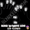 <font color="#00FF00">NEW!</font> Black Flashing LED Gloves - WHITE LEDS (One Pair)
